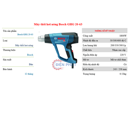 Máy thổi nóng GHG20-63