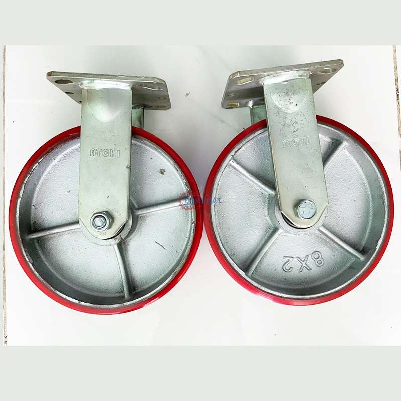 Bánh xe Pu gang cố định