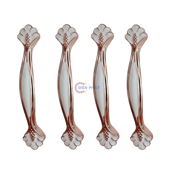 Tay nắm 128mm, đuôi hoa văn, màu đỏ Vina - M613