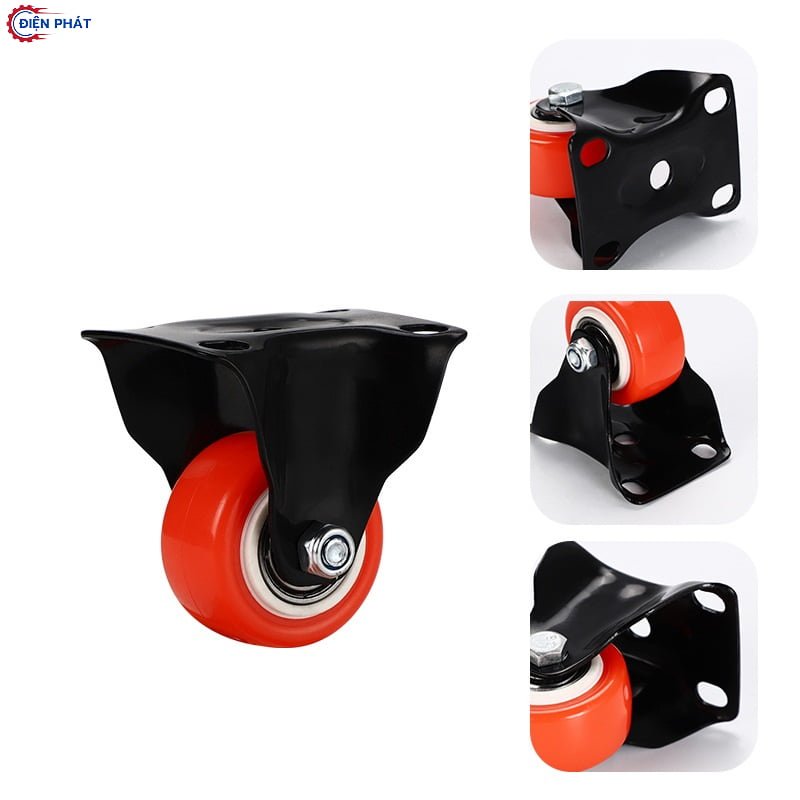 Bánh xe cam trắng cố định