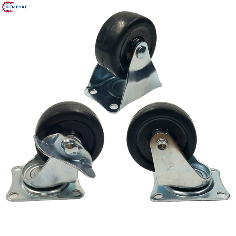 Bánh xe cao su đen