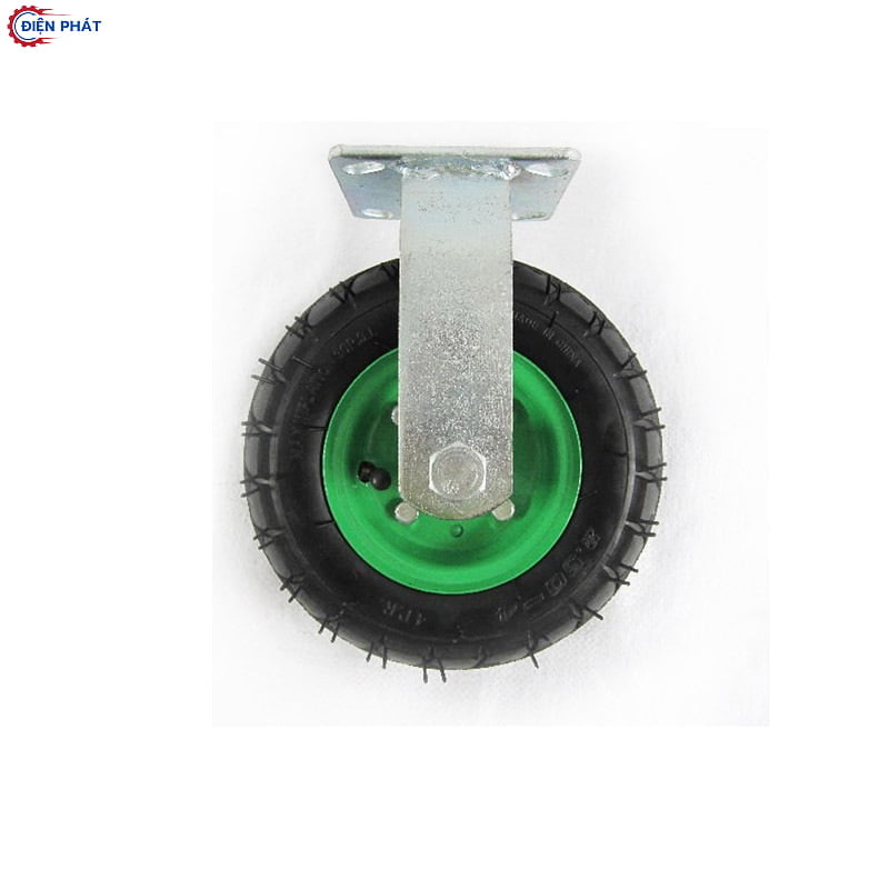 Bánh xe đẩy hàng cao su đen xanh cố định