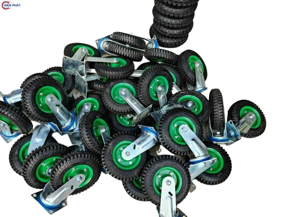 Bánh xe cao su đen nhựa